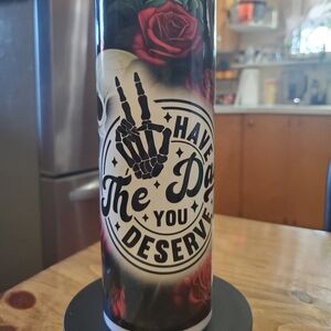 Skeleton Hand  with Red Roses